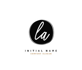 L A LA Beauty vector initial logo, handwriting logo of initial signature, wedding, fashion, jewerly, boutique, floral and botanical with creative template for any company or business.