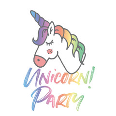 Cute magical unicorn hand drawn illustration