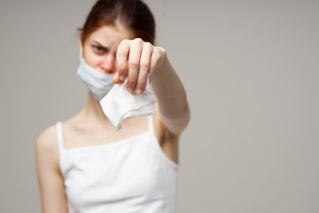 woman with facial mask