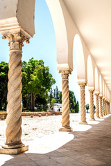 Beautiful twisted columns in the Museum of Carthage. Tunisia.