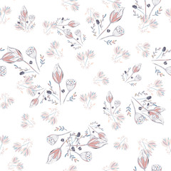 lotus flower seamless pattern trendy style with texture tablet painting Surface pattern design