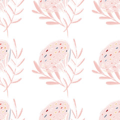 lotus flower seamless pattern trendy style with texture tablet painting Surface pattern design