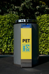 Modern PET recycling container in Switzerland