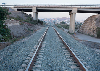 Fototapeta na wymiar Elements of the railroad in passengers transport