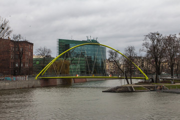 Fototapeta premium A modern bridge over the Oder River in Wroclaw. Poland