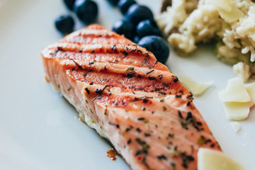 A delicious slice of grilled salmon