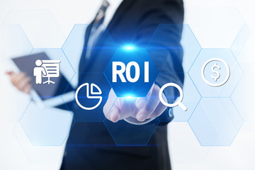 ROI Return on Investment Finance Profit Success Internet Business Technology Concept.