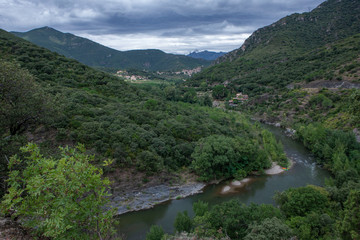 Fototapeta na wymiar Vieussan Languedoc France. River Orb