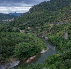 Fototapeta na wymiar Vieussan Languedoc France. River Orb