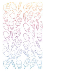 Collection of vector ice creams. Pattern for banners, posters