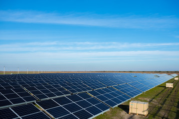 solar panel on sky background