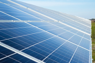solar panel on sky background