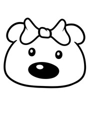 gesicht eisbär kopf bär mädchen weiblich hübsch schön girl frau schleife süßer kleiner teddy bärchen kuscheltier grizzly spielzeug baby kind niedlich clipart comic cartoon design
