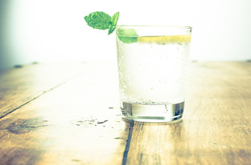 Summer refreshment drinks. Citrus lemonade with mint