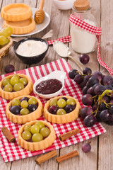 Grape tarts.