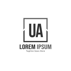 UA Letter Logo Design. Creative Modern UA Letters Icon Illustration
