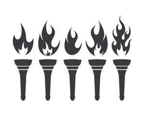 torch logo icon illustration vector design