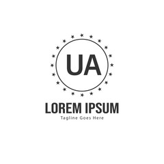 UA Letter Logo Design. Creative Modern UA Letters Icon Illustration