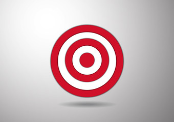 Target, target icon with shadow, isolated on gray background. The concept of success.