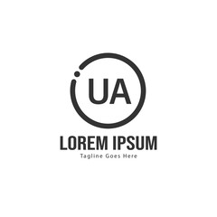 UA Letter Logo Design. Creative Modern UA Letters Icon Illustration