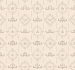 Foto auf Glas Vintage, retro, beige background pattern in royal style. Wallpaper textures - seamless patterns for your design. Vector illustration © PETR BABKIN