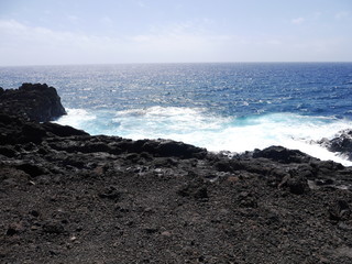 Black lava shore