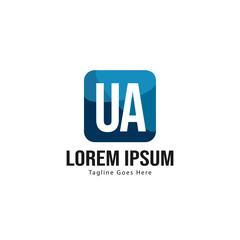 UA Letter Logo Design. Creative Modern UA Letters Icon Illustration