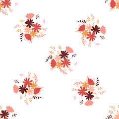 elementary usual fantasy flowers Colorful paisley wallpaper. Print design vector illustration.