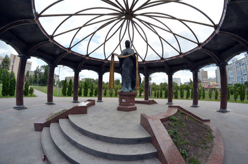 Monument and memorial park in memory of Chernobyl Disaster. Kiev