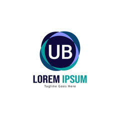 UB Letter Logo Design. Creative Modern UB Letters Icon Illustration