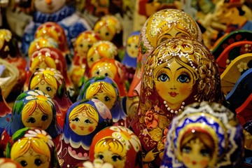 Stand de poupées Russes à Moscou