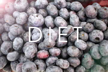 Blueberry. Blueberries background texture. Full frame of fruits. Vitamins and diet concept. Healthy eating. Vegetarian.