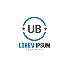 UB Letter Logo Design. Creative Modern UB Letters Icon Illustration