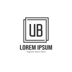 UB Letter Logo Design. Creative Modern UB Letters Icon Illustration
