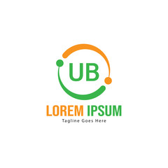 UB Letter Logo Design. Creative Modern UB Letters Icon Illustration