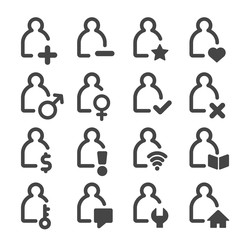person and user icon set, vector and illustration