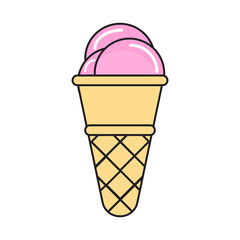 Fototapeta na wymiar Pink ice cream cone image hd