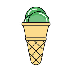 Fototapeta na wymiar Green ice cream cone image