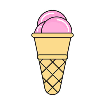 Pink ice cream cone image hd