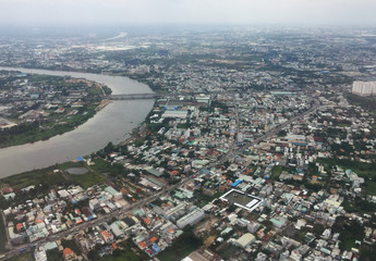 Aerial view of Saigon, Vietnam