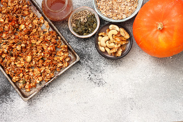 Ingredients for homemade granola