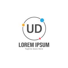 UD Letter Logo Design. Creative Modern UD Letters Icon Illustration
