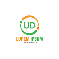 Fototapeta premium UD Letter Logo Design. Creative Modern UD Letters Icon Illustration