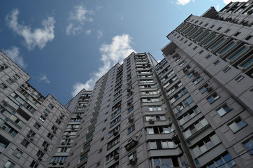 Fototapeta premium Residential area in Kiev at summer. Exterior