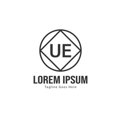 UE Letter Logo Design. Creative Modern UE Letters Icon Illustration