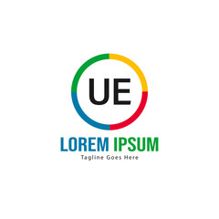 UE Letter Logo Design. Creative Modern UE Letters Icon Illustration