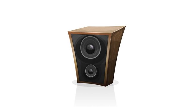 Cartoon Amp Audio Speaker Beat Pulsation Loop/ 4k animation of a funny cartoon woofer amplifier icon bumping and pulsating, seamless looping and also with matte alpha