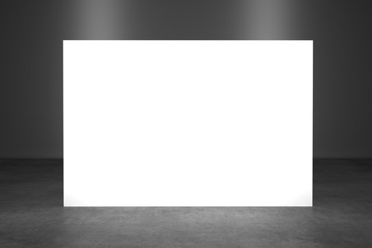Backdrop, press banner 2x3 meters with red carpit. 3d render template.