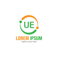 UE Letter Logo Design. Creative Modern UE Letters Icon Illustration