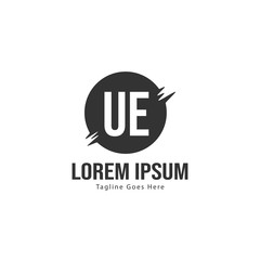 UE Letter Logo Design. Creative Modern UE Letters Icon Illustration